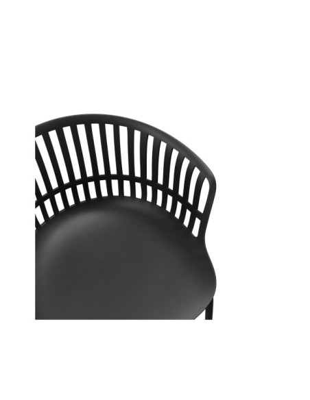 Taburete Alto OLIA 68 cm, Metal / Plástico / Negro