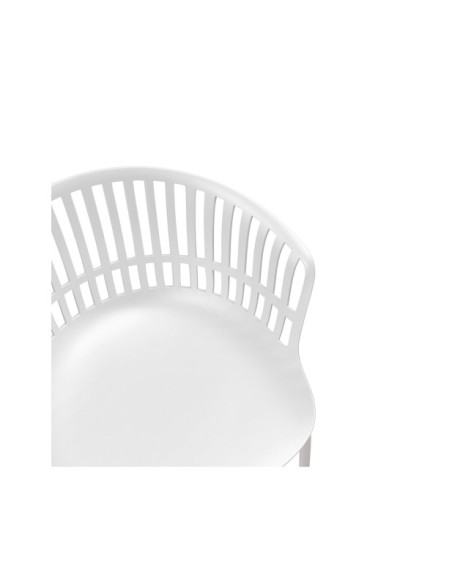 Taburete Alto OLIA 68 cm, Metal / Plástico / Blanco