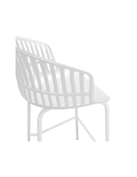 Taburete Alto OLIA 68 cm, Metal / Plástico / Blanco