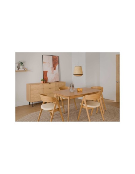 Silla FRAY, Textil / Chapa de Roble / Natural / Beige