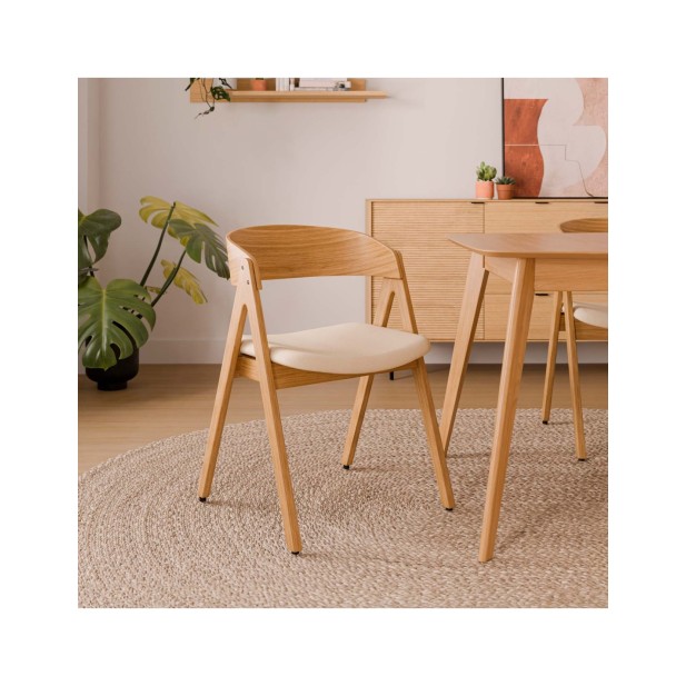 Silla FRAY, Textil / Chapa de Roble /...