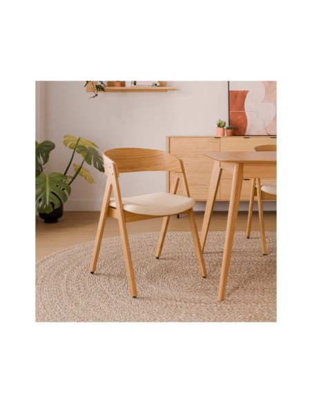 Silla FRAY, Textil / Chapa de Roble / Natural / Beige