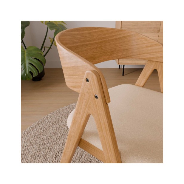 Silla FRAY, Textil / Chapa de Roble /...