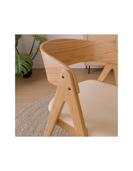 Silla FRAY, Textil / Chapa de Roble / Natural / Beige