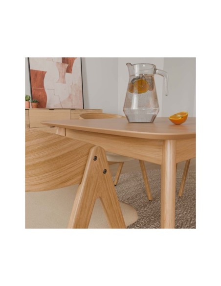 Silla FRAY, Textil / Chapa de Roble / Natural / Beige