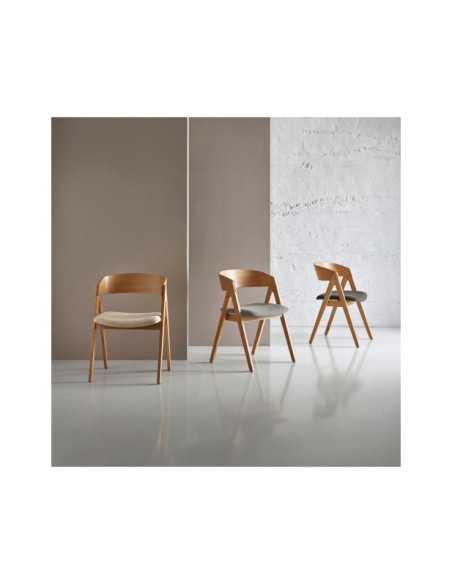Silla FRAY, Textil / Chapa de Roble / Roble Gris Claro