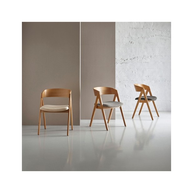 Silla FRAY, Textil / Chapa de Roble /...