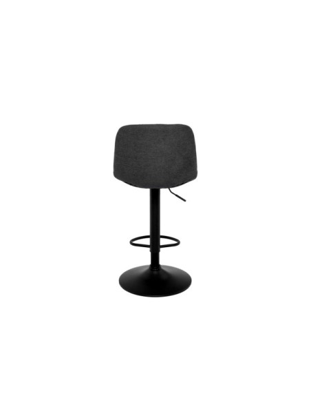 Taburete Alto Regulable RAYNE 60/82 cm, Textil / Metal / Contrachapado / Gris Oscuro