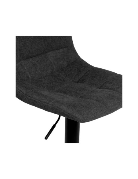 Taburete Alto Regulable RAYNE 60/82 cm, Textil / Metal / Contrachapado / Gris Oscuro