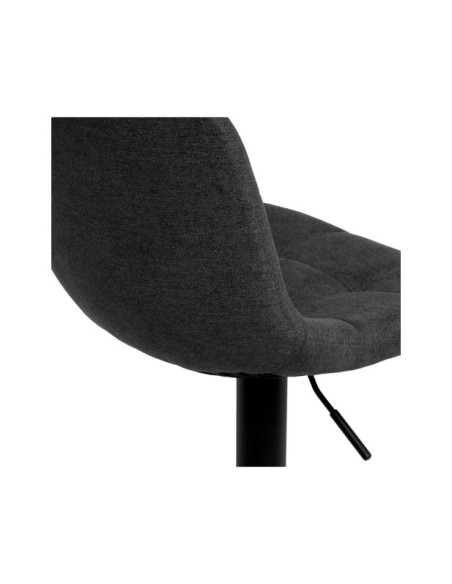Taburete Alto Regulable RAYNE 60/82 cm, Textil / Metal / Contrachapado / Gris Oscuro