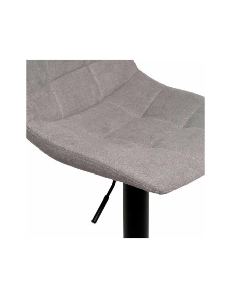 Taburete Alto Regulable RAYNE 60/82 cm, Textil / Metal / Contrachapado / Gris Claro