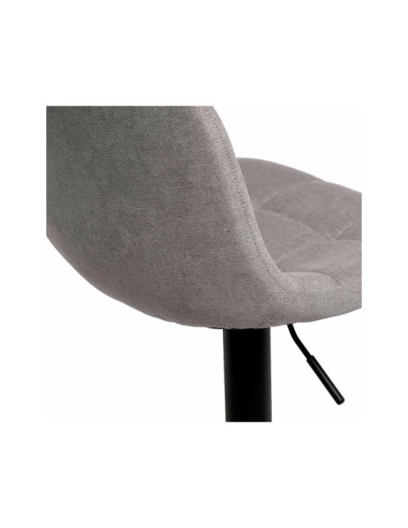 Taburete Alto Regulable RAYNE 60/82 cm, Textil / Metal / Contrachapado / Gris Claro