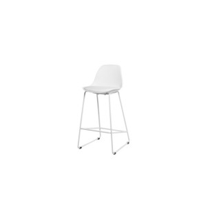 Taburete Alto JACOB 67 cm, Metal / Plástico / Blanco