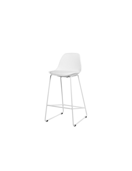 Taburete Alto JACOB 67 cm, Metal / Plástico / Blanco