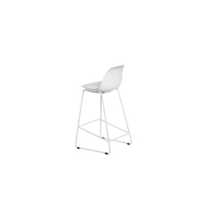 Taburete Alto JACOB 67 cm, Metal / Plástico / Blanco 2