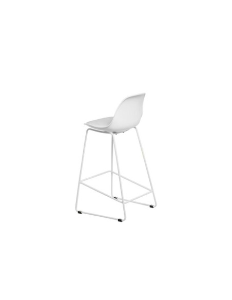 Taburete Alto JACOB 67 cm, Metal / Plástico / Blanco