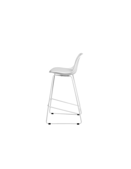 Taburete Alto JACOB 67 cm, Metal / Plástico / Blanco