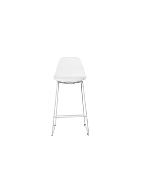 Taburete Alto JACOB 67 cm, Metal / Plástico / Blanco