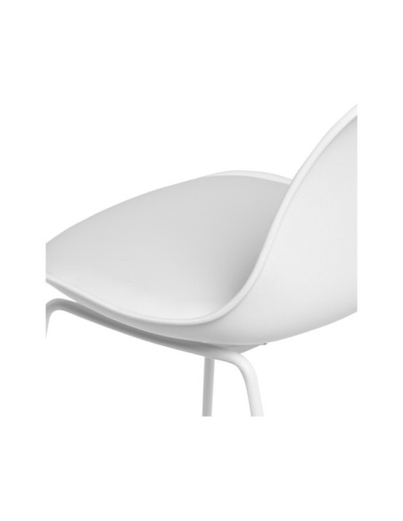 Taburete Alto JACOB 67 cm, Metal / Plástico / Blanco