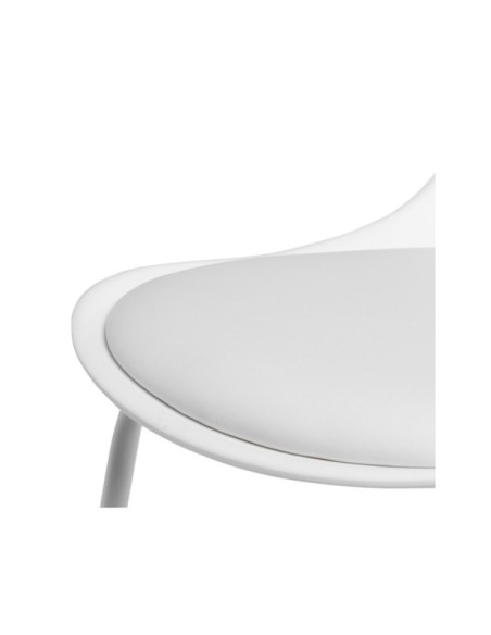 Taburete Alto JACOB 67 cm, Metal / Plástico / Blanco