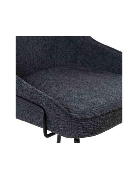 Taburete Alto ROBAG 77 cm, Textil / Metal / Contrachapado / Gris Oscuro