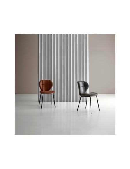 Silla TERRY, Textil / Contrachapado / Metal / Gris