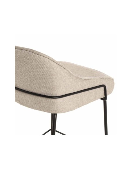 Taburete Alto ROBAG 77 cm, Textil / Metal / Contrachapado / Beige