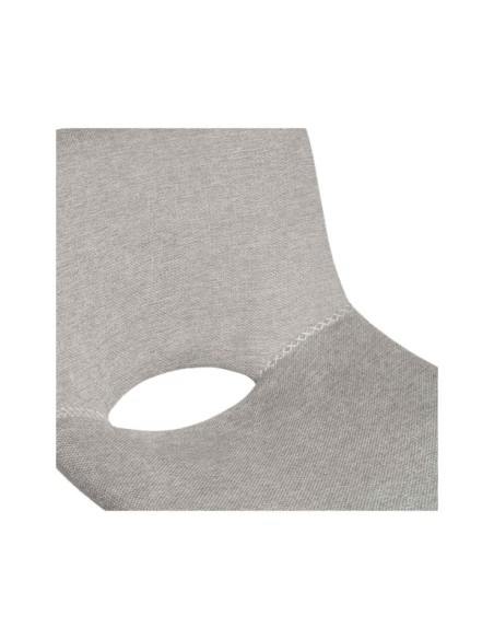 Taburete Alto BIRGER 68 cm, Textil / Metal / Gris Claro