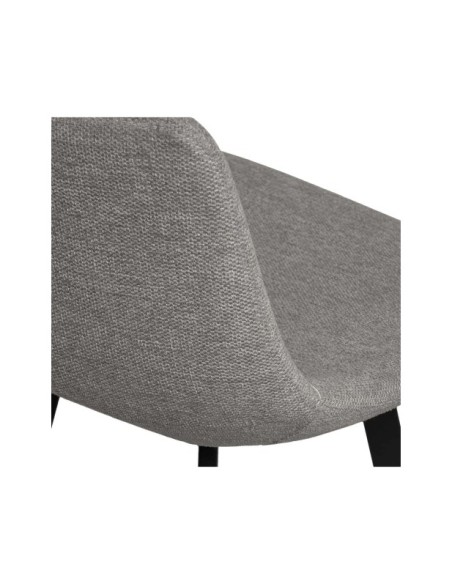 Taburete Alto BIRGER 68 cm, Textil / Metal / Gris Claro