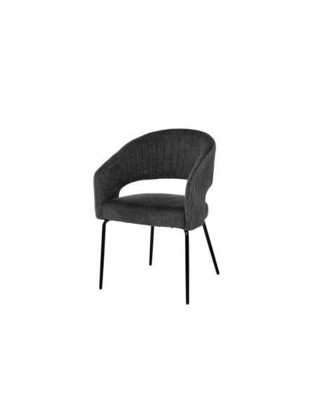Silla ELIZABETH, Textil / Plástico / Metal / Gris Oscuro