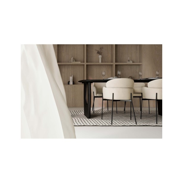 Silla SOLER, Textil / Metal / Beige