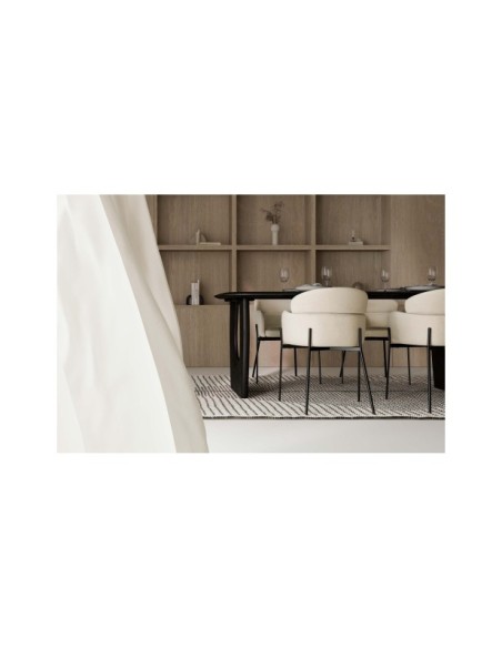 Silla SOLER, Textil / Metal / Beige