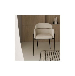 Silla SOLER, Textil / Metal / Beige 2