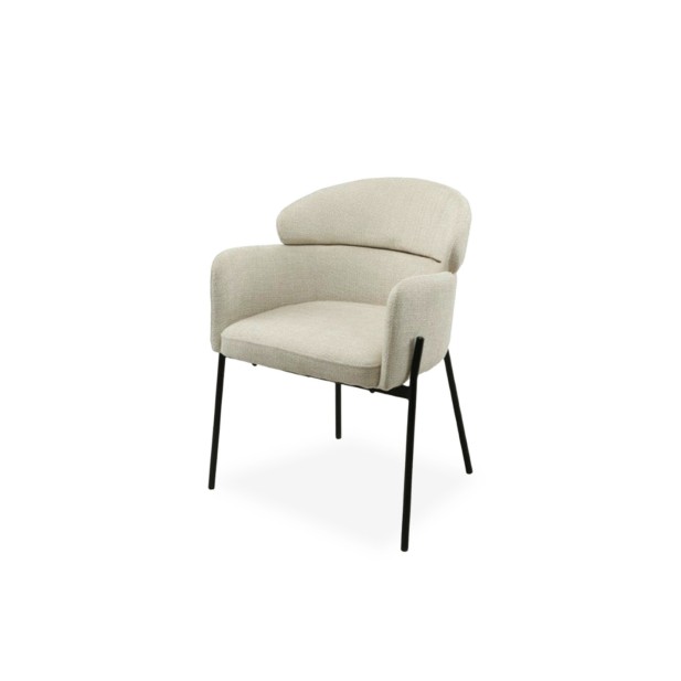 Silla SOLER, Textil / Metal / Beige