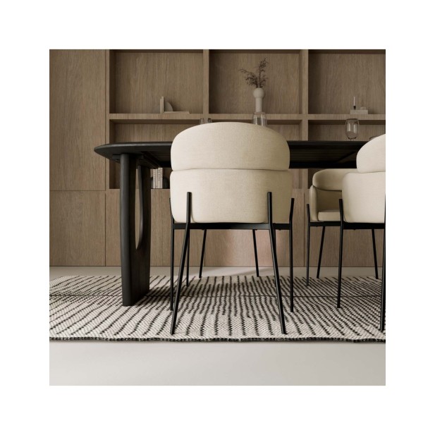 Silla SOLER, Textil / Metal / Beige