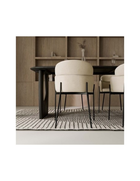 Silla SOLER, Textil / Metal / Beige