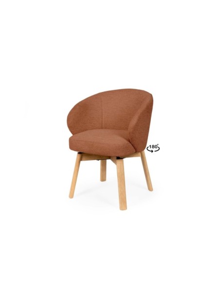 Silla Giratoria NOREL, Textil / Haya / Terracota