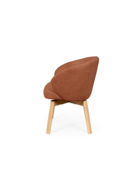 Silla Giratoria NOREL, Textil / Haya / Terracota