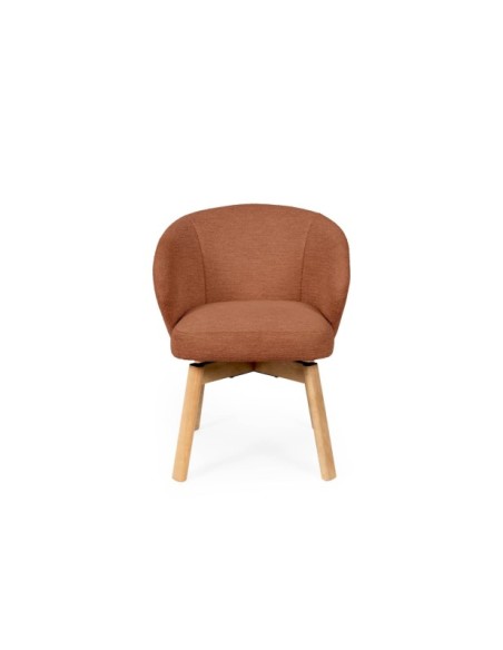 Silla Giratoria NOREL, Textil / Haya / Terracota
