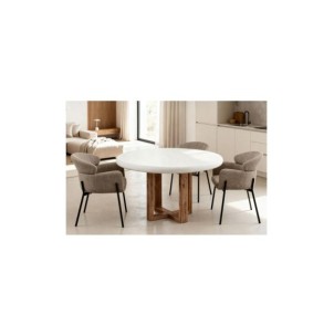 Silla SOLER, Textil / Metal / Taupe