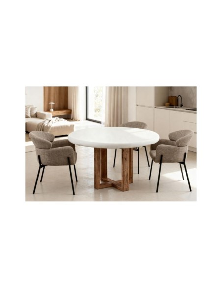 Silla SOLER, Textil / Metal / Taupe