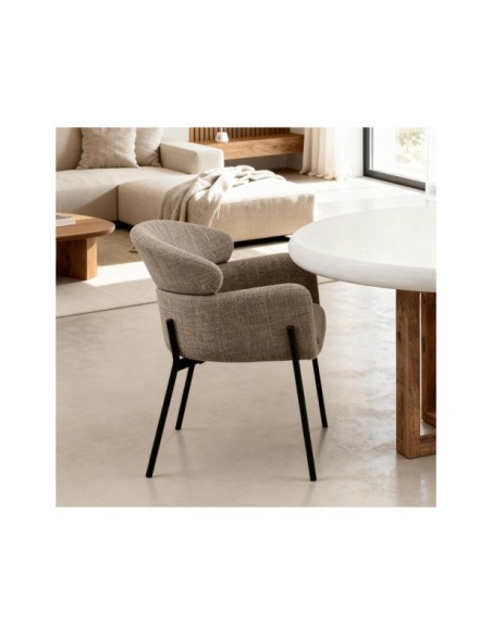Silla SOLER, Textil / Metal / Taupe