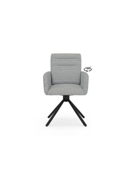 Silla Giratoria LOMAX, Textil / Metal / Gris Claro