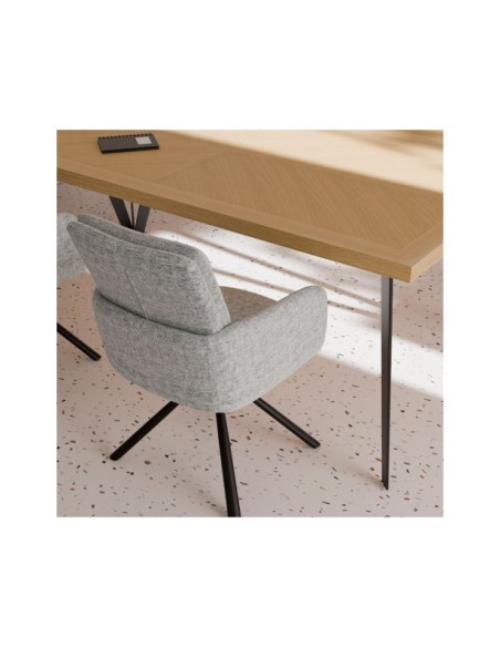 Silla Giratoria LOMAX, Textil / Metal / Gris Claro