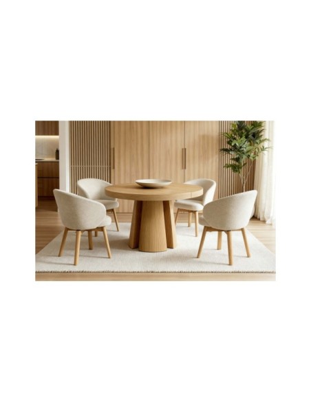 Silla Giratoria NOREL, Textil / Haya / Beige