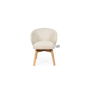 Silla Giratoria NOREL, Textil / Haya / Beige