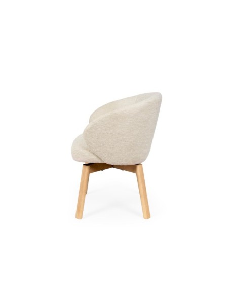 Silla Giratoria NOREL, Textil / Haya / Beige