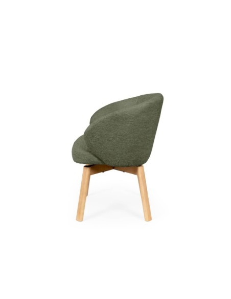 Silla Giratoria NOREL, Textil / Haya / Verde