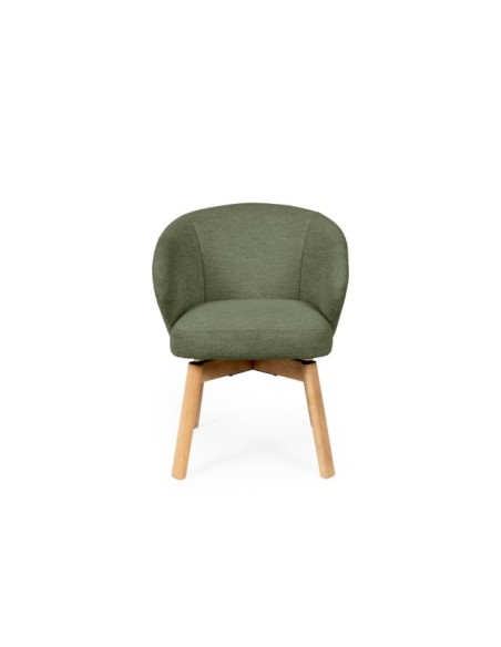 Silla Giratoria NOREL, Textil / Haya / Verde