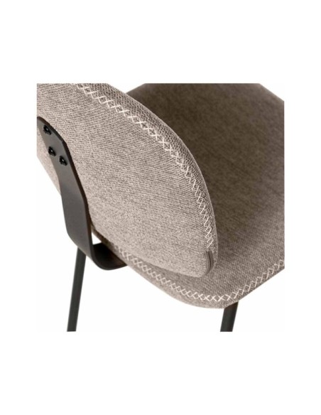Silla NÖTTJA, Textil / Plástico / Metal / Taupe